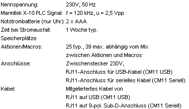 marmitek_pc_interface_CM11_datasheet